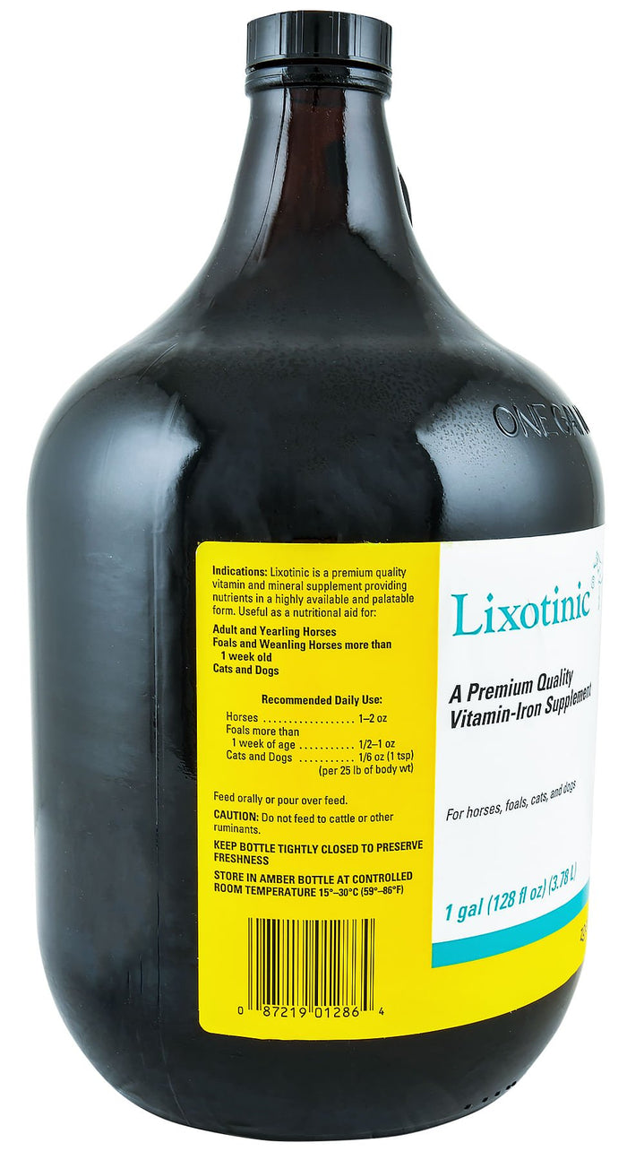 Lixotinic Vitamin Iron Supplement for Horses, Foals, Cats, & Dogs, Gallon (Glass) - N2L2 - 1 Gallon - 2