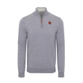 Louisville Grey Melange Cashmere Touch Australian Merino Quarter Zip Sweater