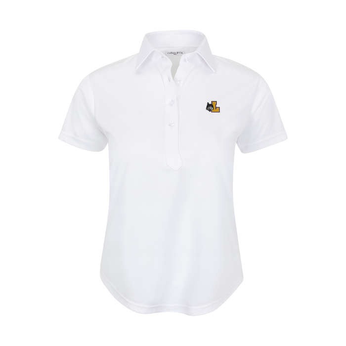 Loyola Chicago Women's Cap Sleeve Semi Spread Polo White