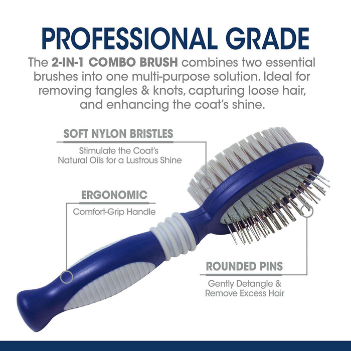 Magic Coat Professional Series 2 - in - 1 Combo Pin and Bristle Brush - 39A15 - 3