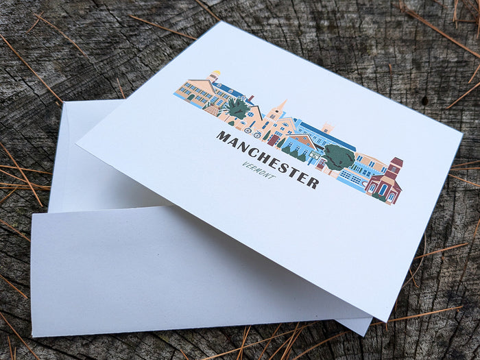 Manchester Vermont Cityscape | Blank Greeting Card Set