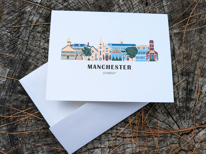 Manchester Vermont Cityscape | Blank Greeting Card Set