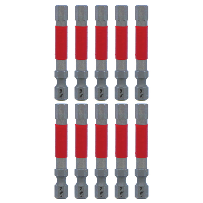 Wiha 76566 MaxxTor Impact Power Bit Hex 6.0mm x 49mm - 10 Pack