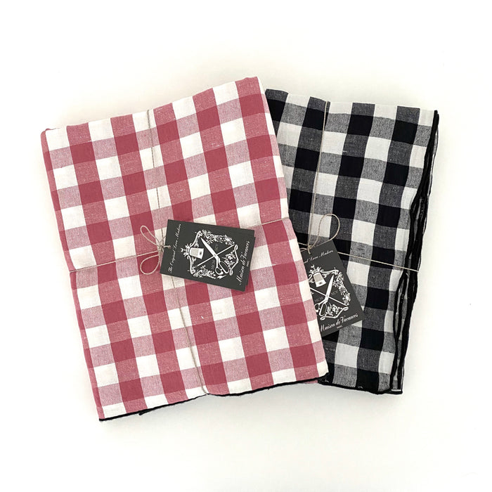 MDV Gingham Tablecloth Black, Red, or Rose - 94.5” x 57”