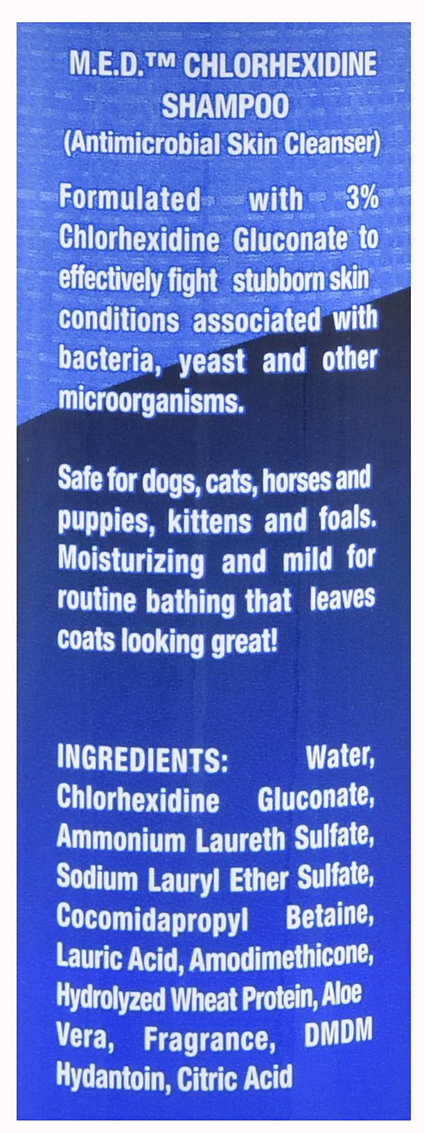 M.E.D. 3% Chlorhexidine Shampoo - BSPBC - 12 oz M.E.D. 3% Chlorhexidine Shampoo - 3