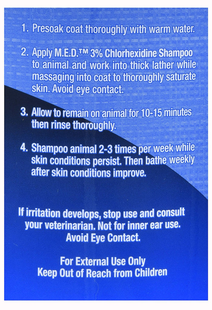 M.E.D. 3% Chlorhexidine Shampoo - BSPBD - Gallon M.E.D. 3% Chlorhexidine Shampoo - 6