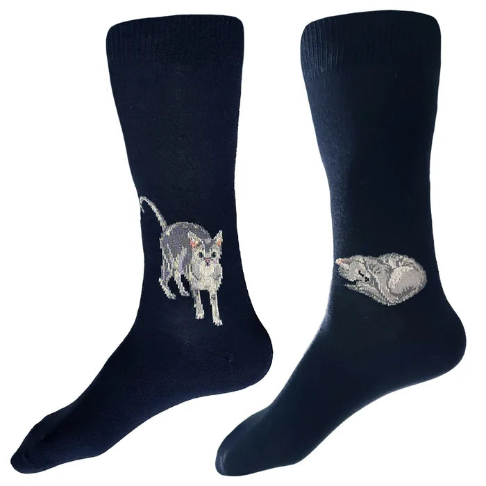 Meow Socks - Navy