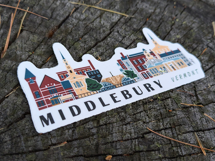 Middlebury Vermont Cityscape Waterproof Sticker