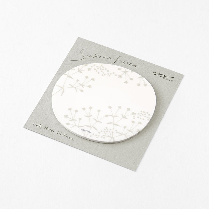 Midori Translucent Sticky Notes | Gray Flower