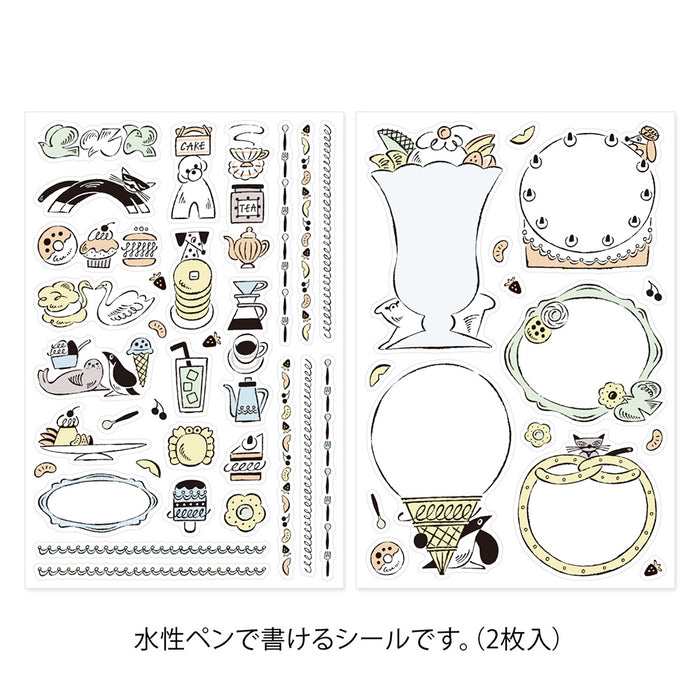 Midori Yuru Log Decorative Stickers - Sweets & Animals