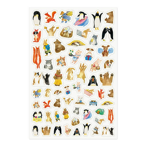 Midori Yuru Log Sticker Sheet | Animal