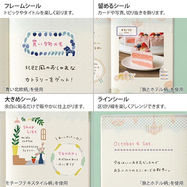 Midori Yuru Log Stickers - Textile
