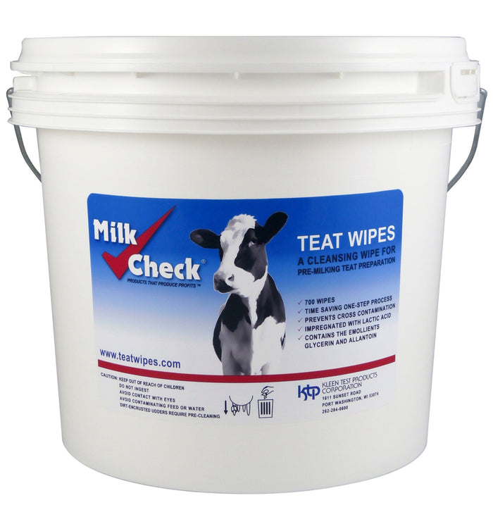 Milk Check Teat Cleansing Wipes for Pre - Milking Prep - KTPAA - Milk Check Teat Wipes Pail - 3