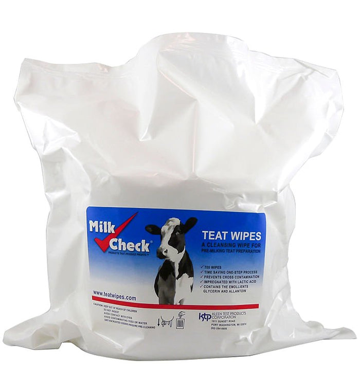 Milk Check Teat Cleansing Wipes for Pre - Milking Prep - KTPAB - Milk Check Teat Wipes Refill - 7