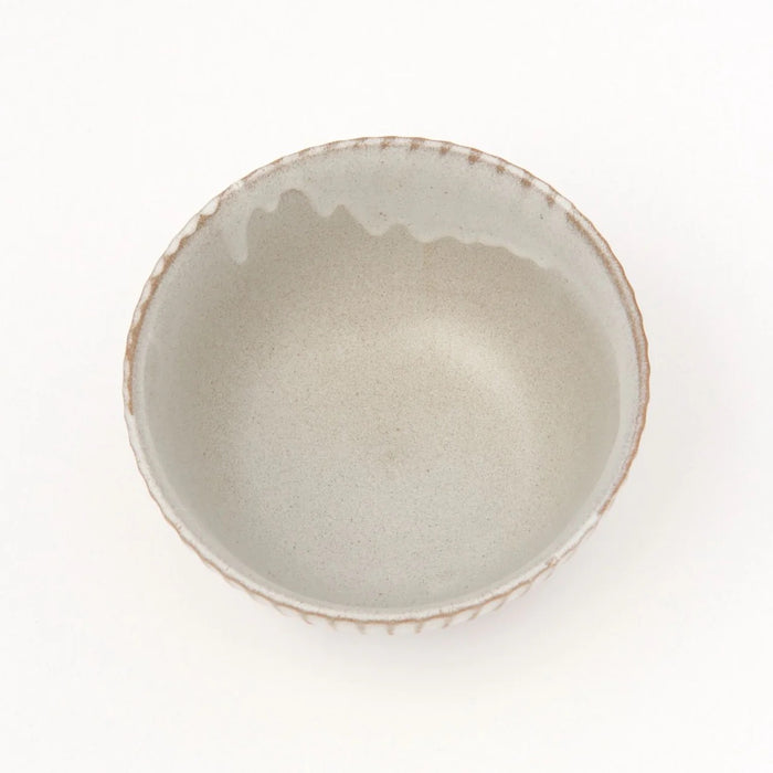 Mino Ware Black Soil Rice Bowl Tokusa Round