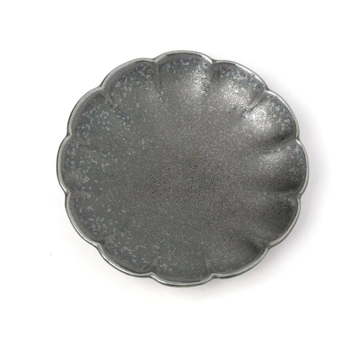 Mino Ware Mini Plate Chrysanthemum | Black