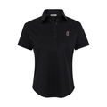 Mississippi State Women's Cap Sleeve Semi Spread Polo Black