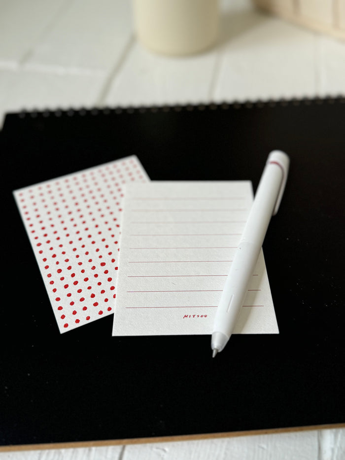 Mitsou Letterpress Card - Polka Dot/Red