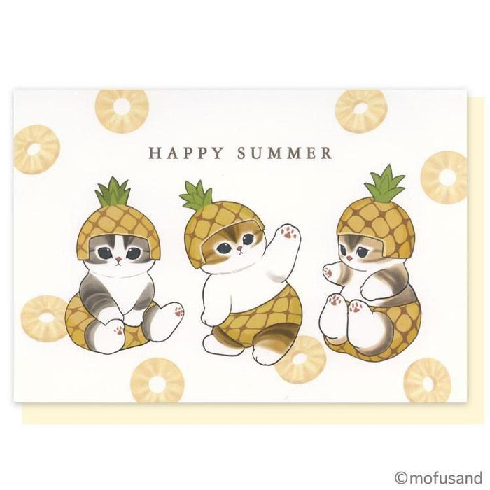 Mofusand Summer Pineapple Greeting Card