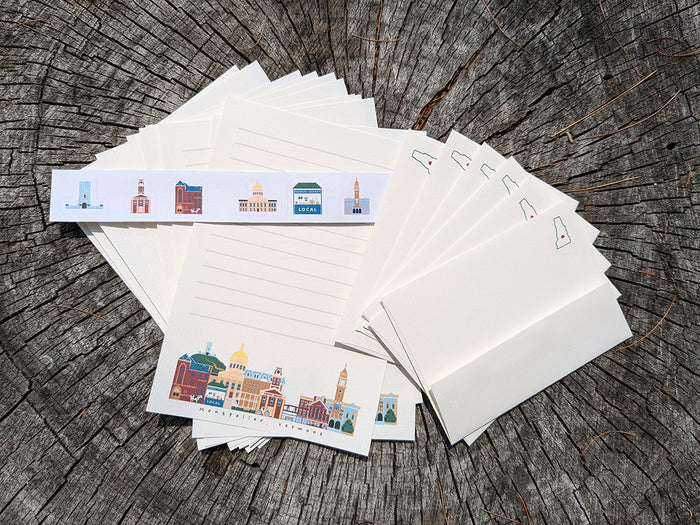 Montpelier Vermont Cityscape Letter Set | Vermont Stationery