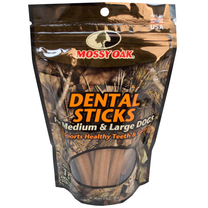 Mossy Oak Dental Sticks for Medium and Large Dogs, Approx 13 Dental Sticks - 018VP-99100 - Brown - Natural Chicken - 1