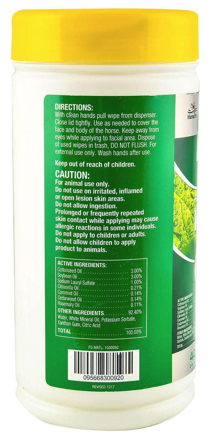 Nature's Force Face & Body Pest Preventative Wipes for Horses - CA2J - 2