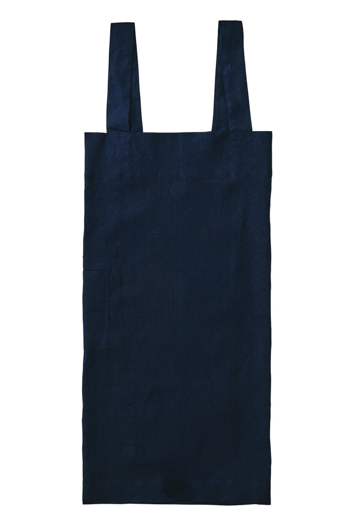Navy Linen Square Apron