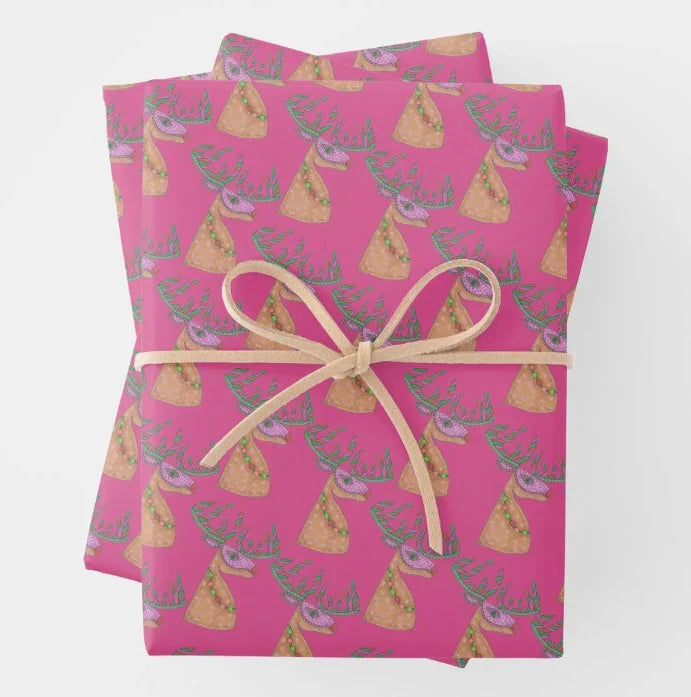 Nayana Studio Gift Wrap | Candy Cane Antlers