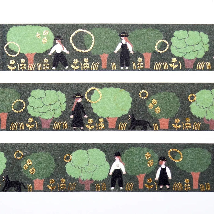 Necktie Shaped Foil Stamped Masking Tape | Green