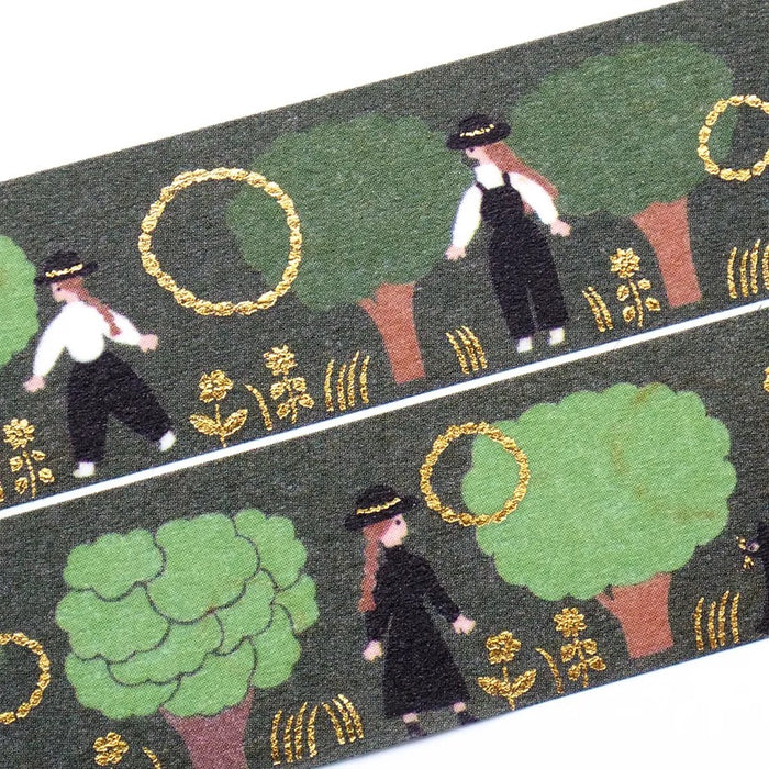 Necktie Shaped Foil Stamped Masking Tape | Green