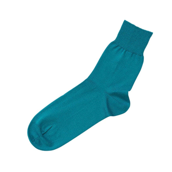 Nishiguchi Kutsushita Egyptian Cotton Plain Socks | Aquarium Blue Limited Color