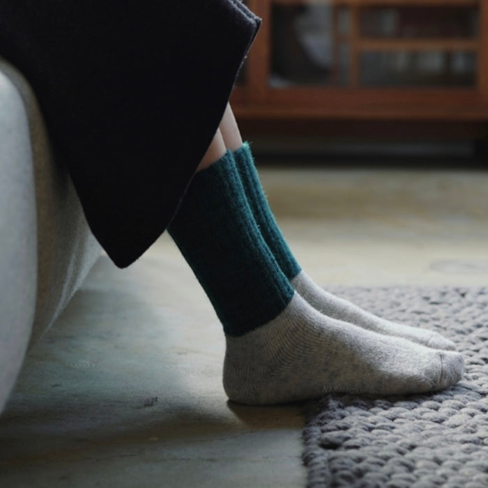Nishiguchi Kutsushita Mohair Wool Pile Socks | T-Green (2024 Limited Color)