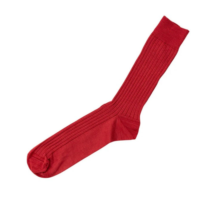 Nishiguchi Kutsushita Silk Cotton Ribbed Socks | Boston Brick