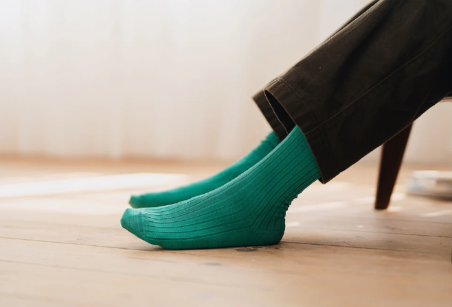 Nishiguchi Kutsushita Silk Cotton Ribbed Socks | Cast Iron Railings (2026 Limited Color)