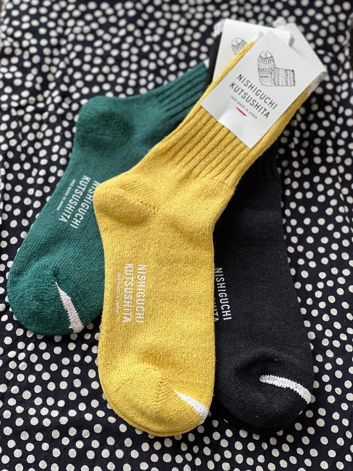 Nishiguchi Kutsushita Silk Cotton Socks | Black