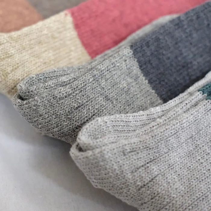 Nishiguchi Kutsushita Wool Cotton Slab Socks | Charcoal