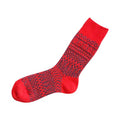 Nishiguchi Kutsushita Wool Jacquard Socks | Red Color