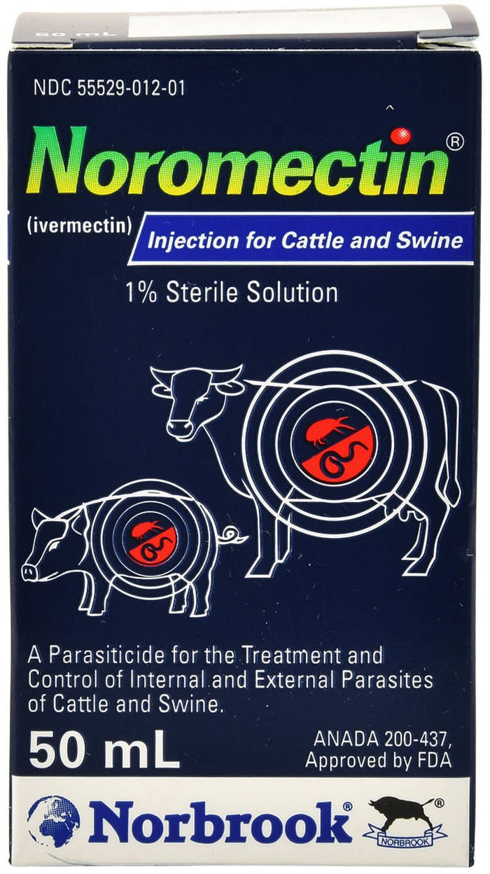 Noromectin Injectable Cattle & Swine Wormer (1% Ivermectin) - A2N7 - 50 mL - 1