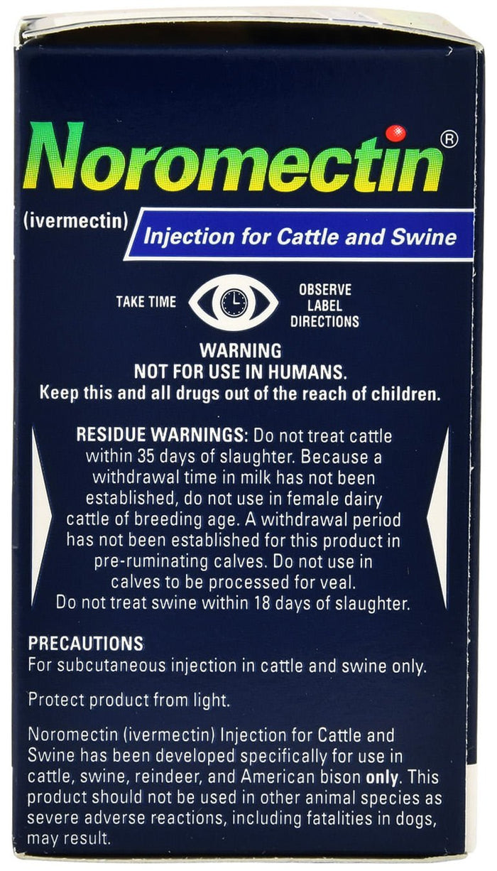 Noromectin Injectable Cattle & Swine Wormer (1% Ivermectin) - A2N7 - 50 mL - 2
