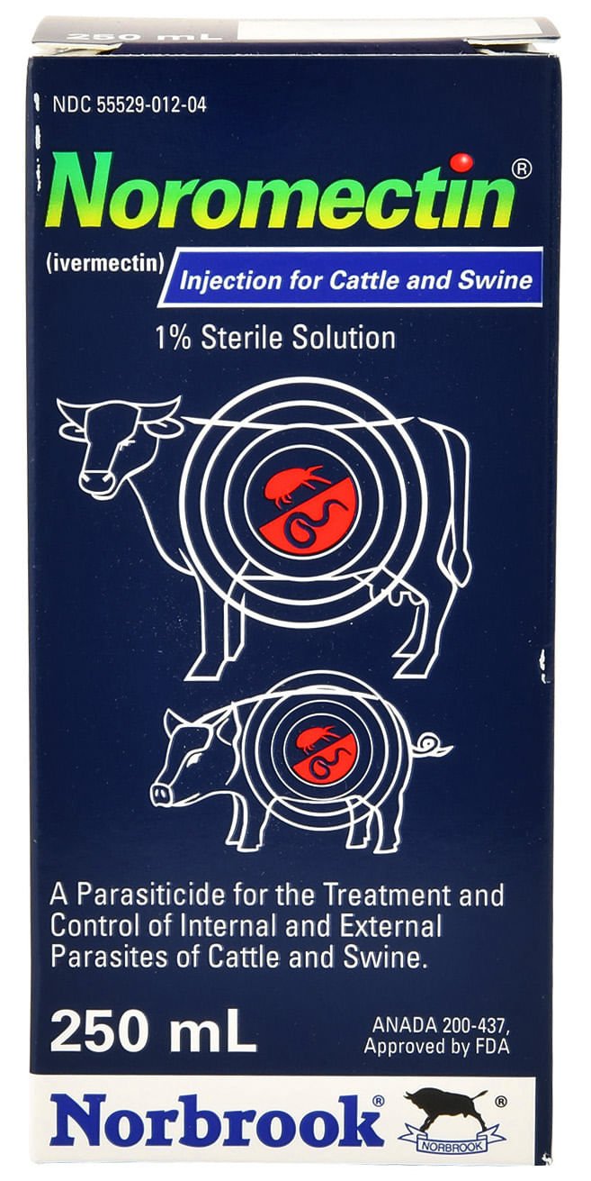 Noromectin Injectable Cattle & Swine Wormer (1% Ivermectin) - A2N8 - 250 mL - 5