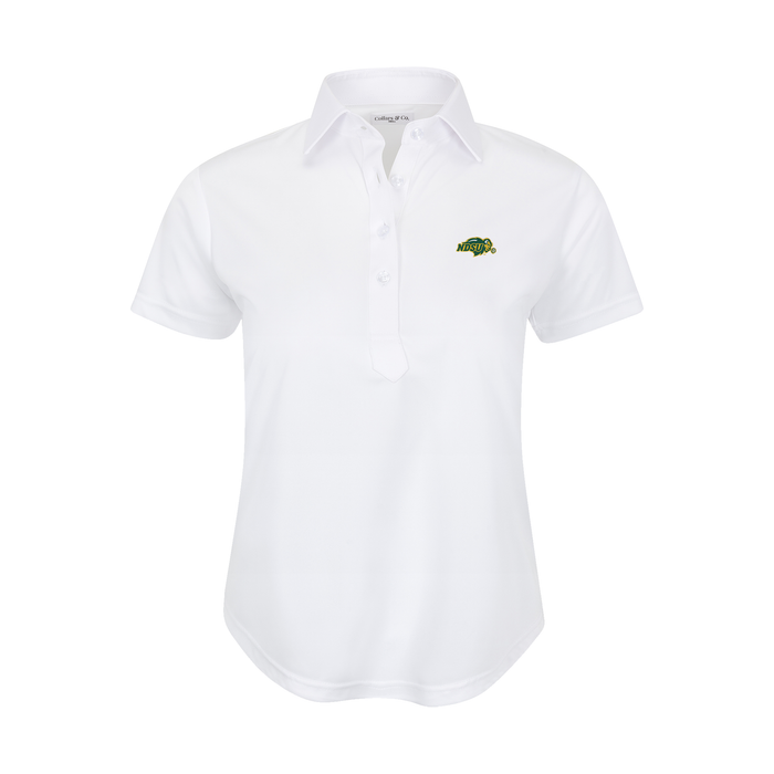North Dakota State Women's Cap Sleeve Semi Spread Polo White