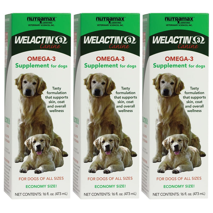 Nutramax Welactin Natural Omega - 3 Liquid Skin & Coat Supplement for Dogs - 015NM-500-3PK - 3 pk (16 oz) - 8