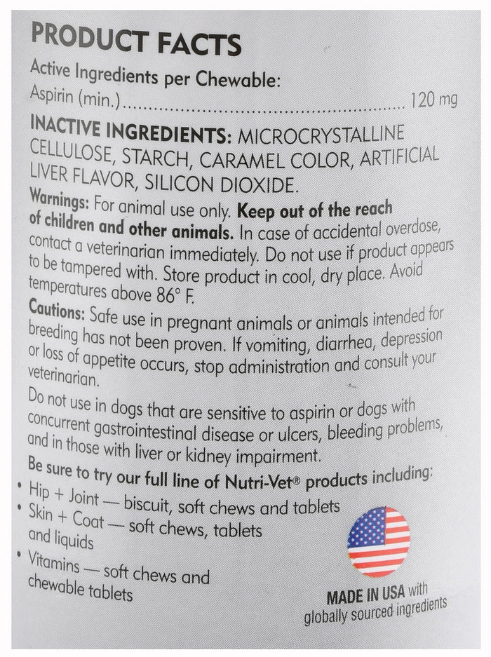 Nutri - Vet Aspirin for Dogs - OPAM - Small Dogs - 120 mg - 100 ct - 2