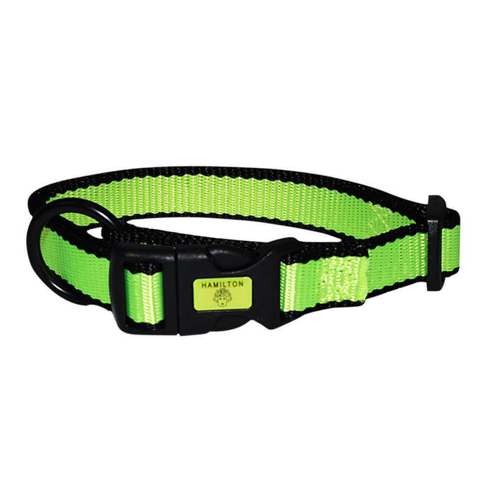 Nylon Adjustable Collar with Trim, Neon Yellow, 3/4" x 16" - 22" - 020MC-57463 - Neon Yellow - 1