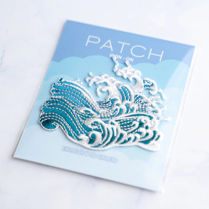 Ocean Wave, Sea Wave Patch - Iron On Patch