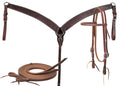 Oiled Harness Tack Set with Browband Headstall, Stainless Kit - WLC2GR - 1