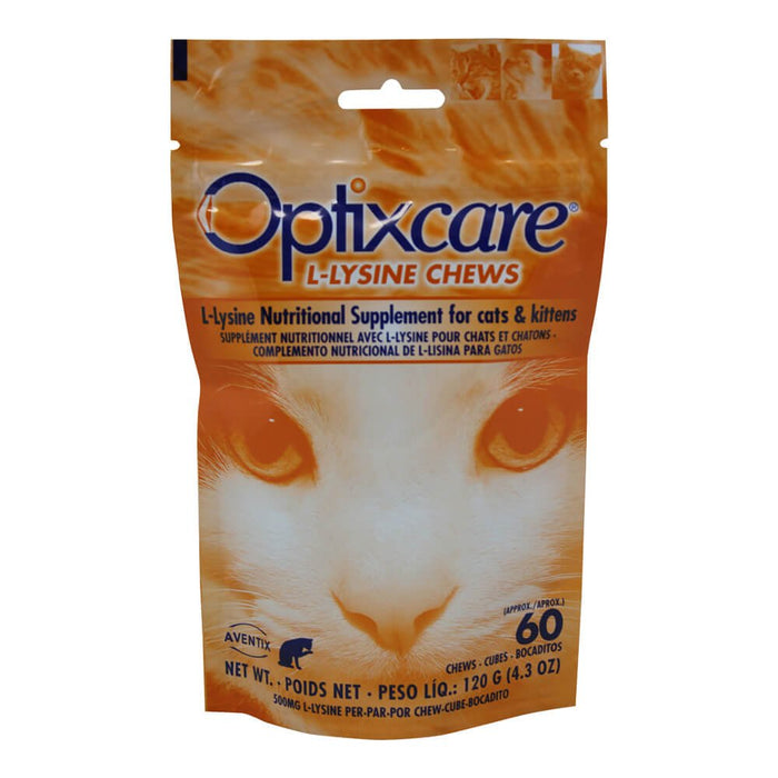Optixcare L - Lysine Chews for Cats & Kittens, 60 Chews - 015CLC-7202 - Brown - Chicken - 1