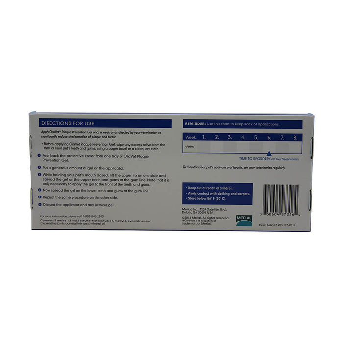 OraVet Plaque Prevention Gel, 8 ct - 018MER-01 - 2