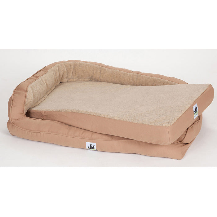 Orthopedic Memory Foam EZ - Wash Fleece Bolster Dog Bed with Waterproof Liner - DDD1F - Medium (35" x 25") - Silver Sage - 2