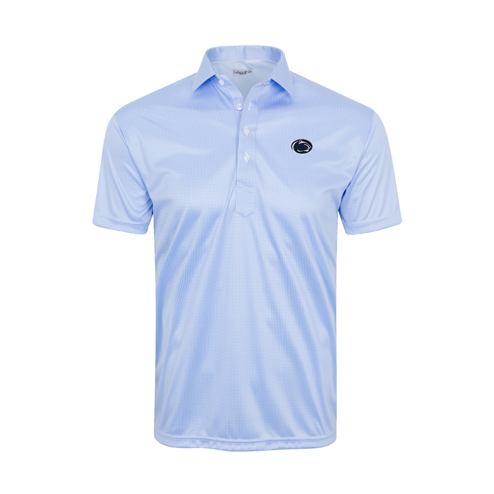 Penn State Semi-Spread Collar Polo Blue Houndstooth